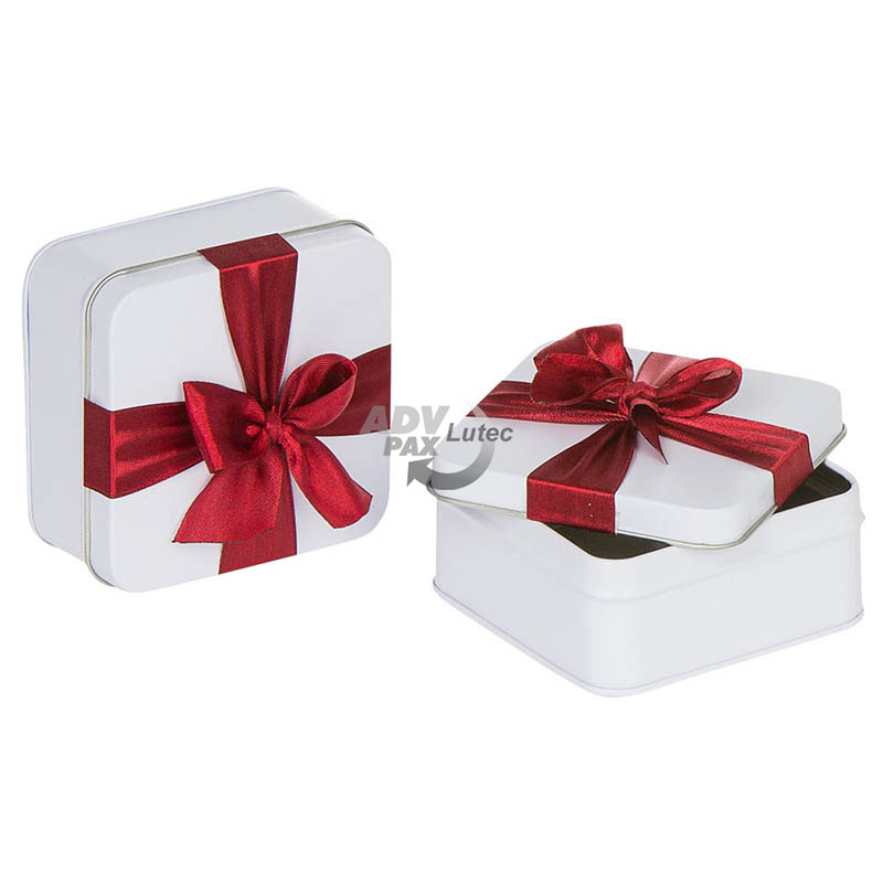 Geschenkverpackung red ribbon quadrat
