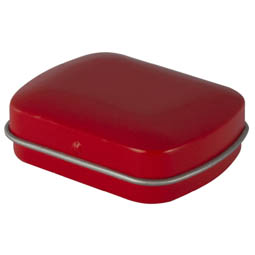 Unsere Produkte: Pillendose, Tablettendose in Rot, glänzend - auch für Mints geeignet