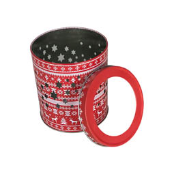 Kakaodosen: Teelichtdose Warm; runde Stülpdeckeldose aus Weißblech mit ausgestanztem Sternenhimmel.