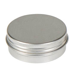 Schraubdeckeldosen: Dose, 30 ml, aus Aluminium mit Schraubdeckel; runde Schraubdeckeldose, blank, mit Schutzlack.
