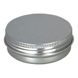 Lippenstiftdosen: Dose, 50 ml, aus Aluminium mit Schraubdeckel; runde Schraubdeckeldose, blank, mit Schutzlack.