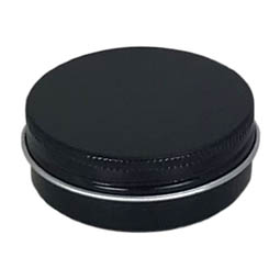 Pillendosen: Dose, 50 ml, aus Aluminium mit Schraubdeckel; runde Schraubdeckeldose, BLACK, mit Schutzlack.