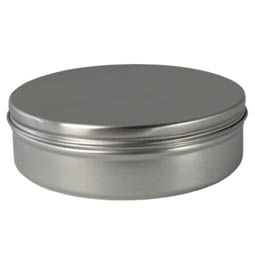 Seifendosen: Dose,125 ml, aus Aluminium mit Schraubdeckel; runde Schraubdeckeldose, mit Schutzlack.