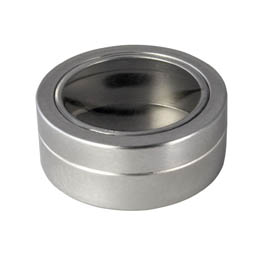 Aluminiumdosen: Dose, 25 ml, aus Aluminium mit Stülpdeckel mit Sichtfenster; runde Stülpdeckeldose, mit Schutzlack.