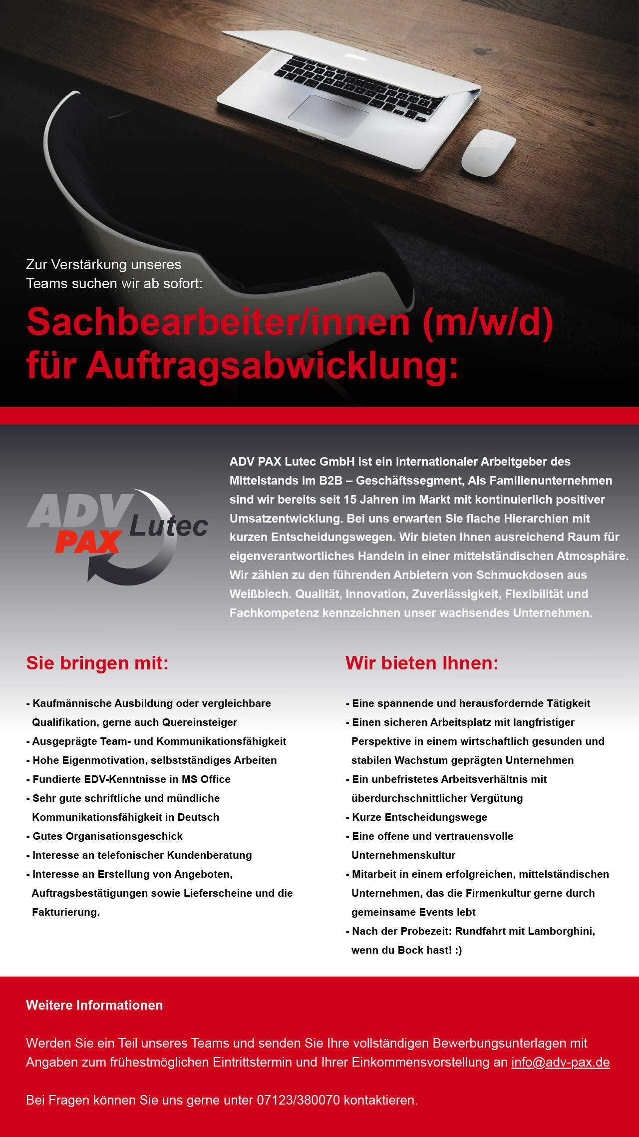 Jobs bei ADV Pax