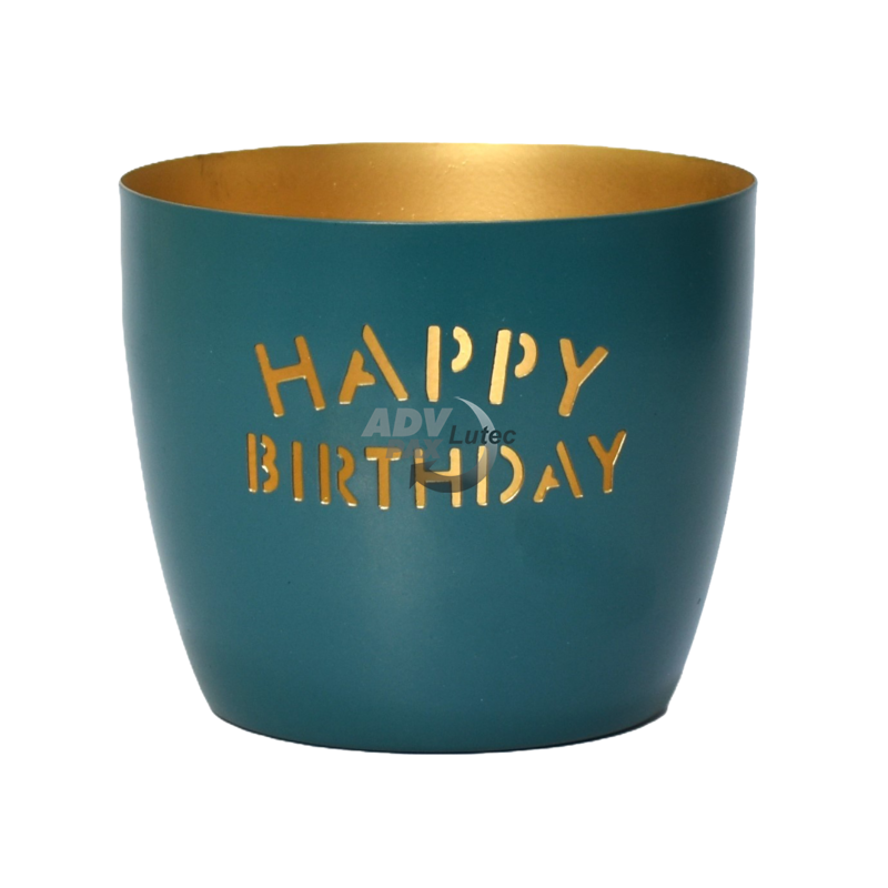 Windlicht Teelichtkerze Teelichthalter Windlichtschale Happy Birthday