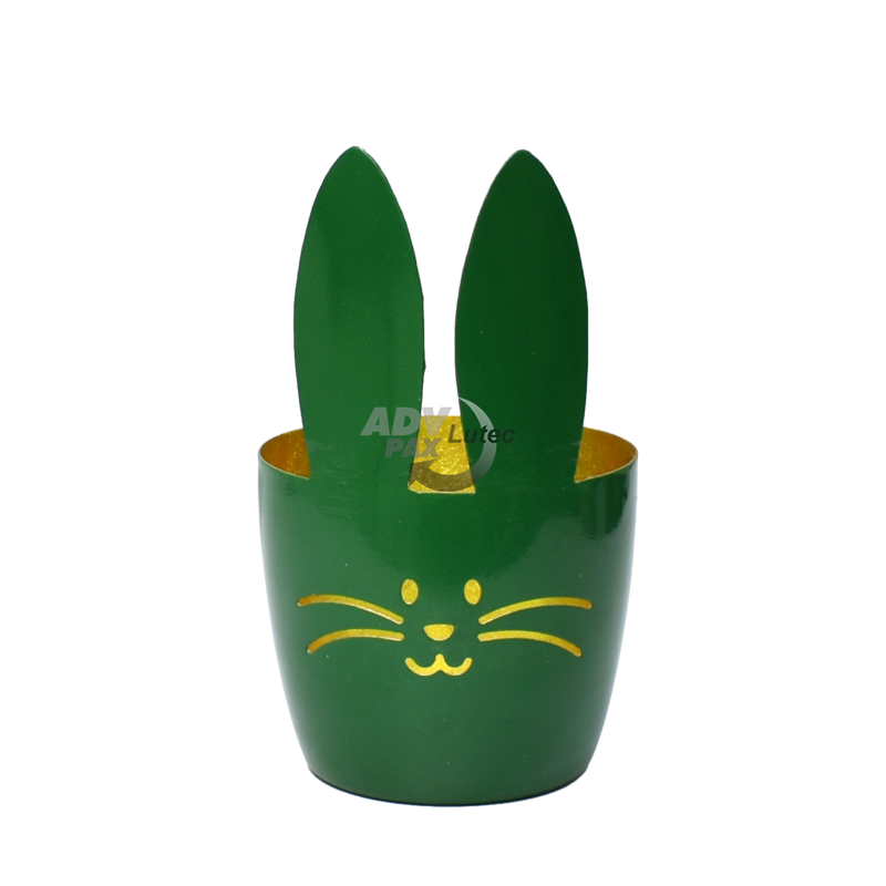 Teelicht Teelichtkerze Teelichthalter Windlicht Rabbit grün