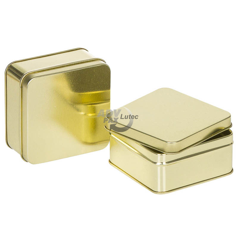 Metalldose gold quadrat Praline