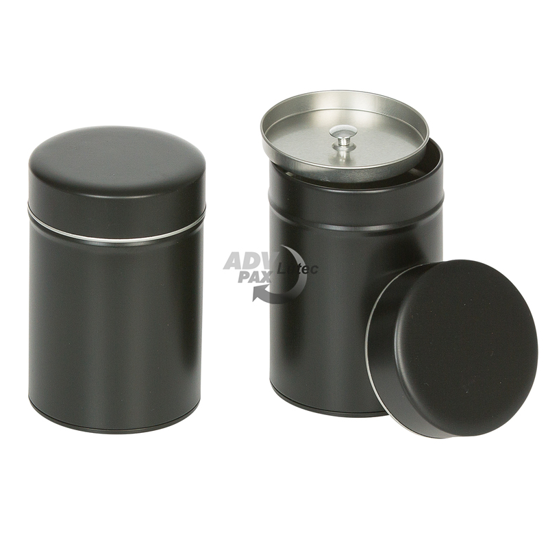 Teedose mit Aromadeckel black double lid