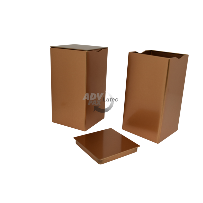 Teedose Teebehälter Vorratsdose Square Box Bronze XL