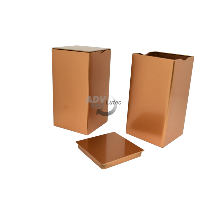 Teedose Teebehälter Vorratsdose Square Box Bronze XL