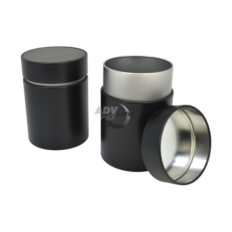 Teedose Teebehälter Vorratsdose black special rund