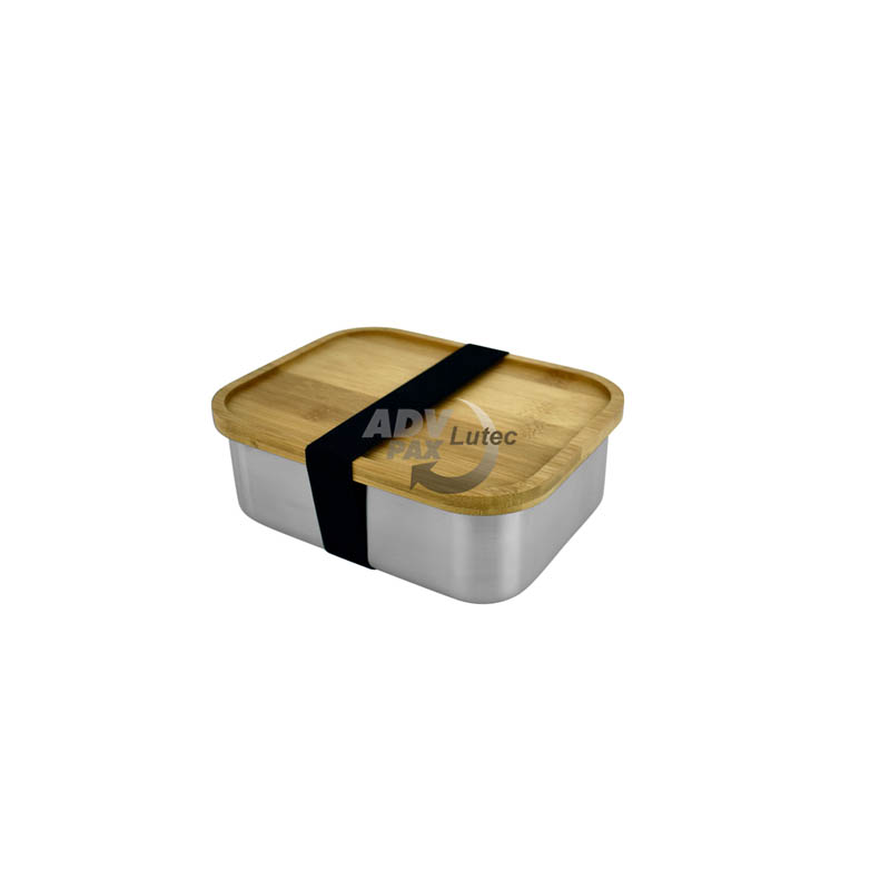 Edelstahl Lunchbox Bambus XL Detail