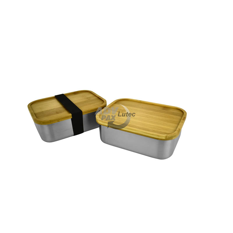 Edelstahl Lunchbox Bambus XL