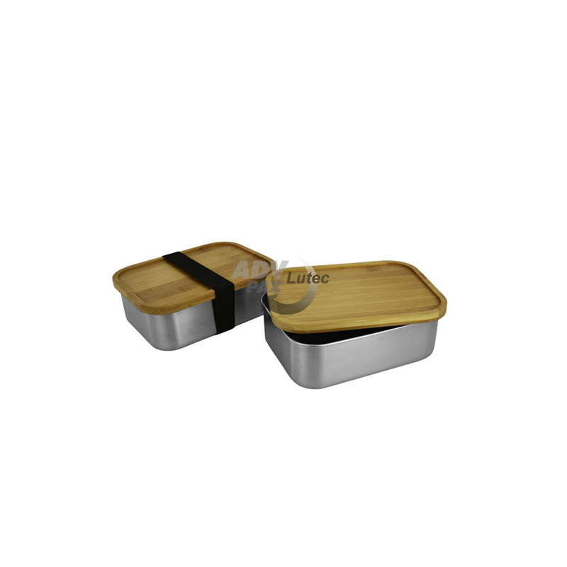 Edelstahl Lunchbox Bambus XL