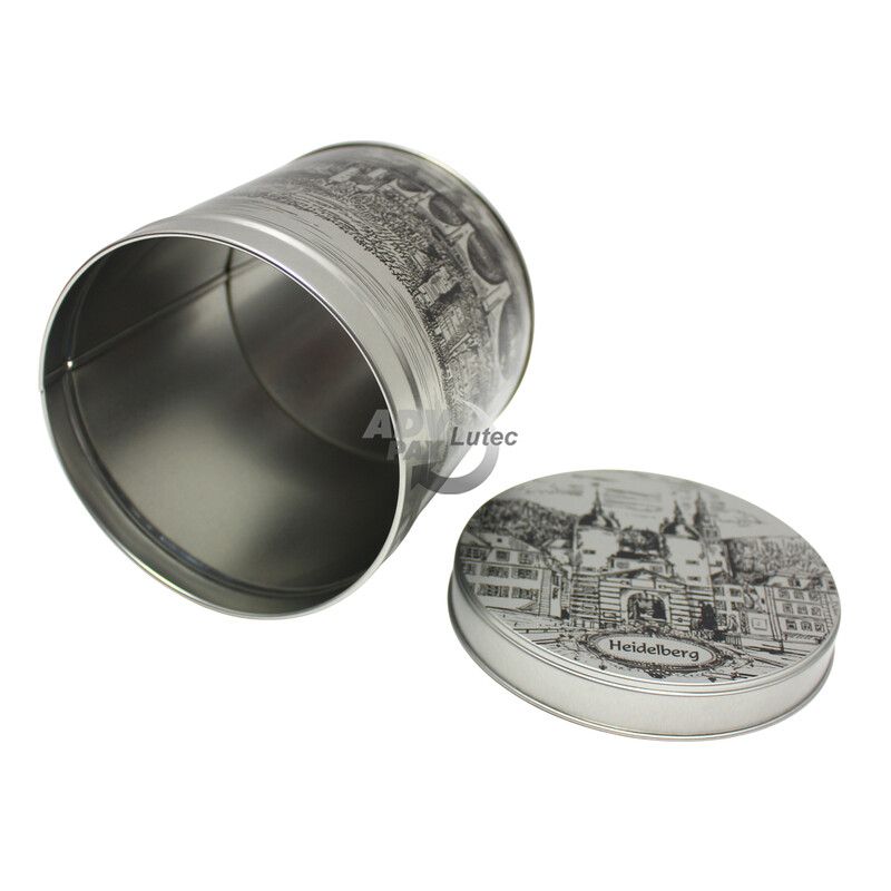 Runde Dose aus Blech Heidelberg Metalldose