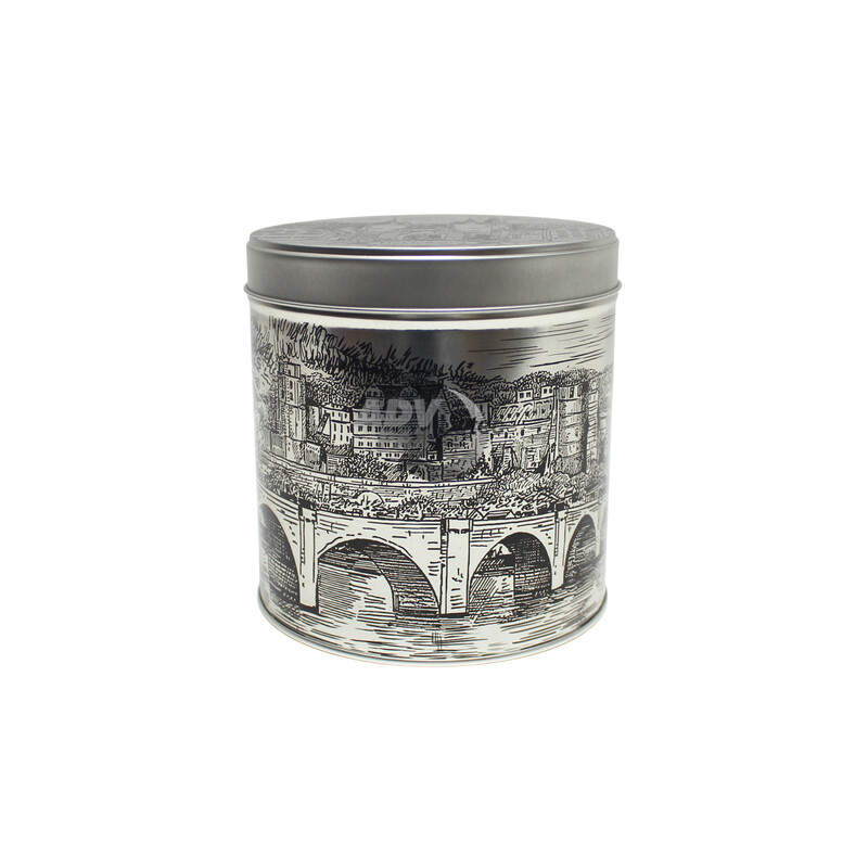 Runde Dose aus Blech Heidelberg Metalldose