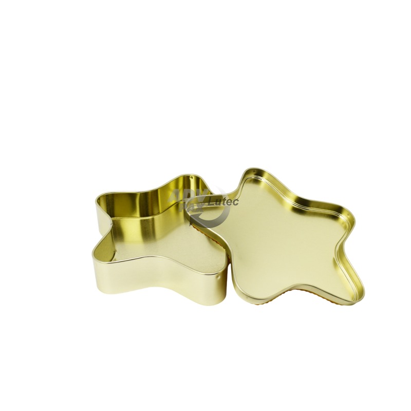 Sterndose aus Blech Star GOLD