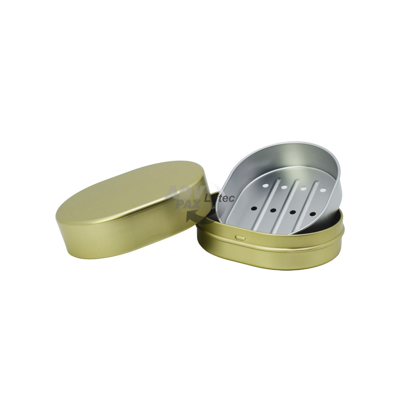 Seifendose oval aus Aluminium Soap box oval GOLD