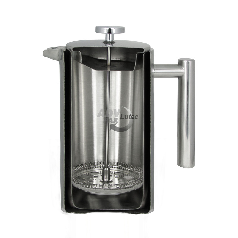 French Press fine aus Edelstahl, Querschnitt