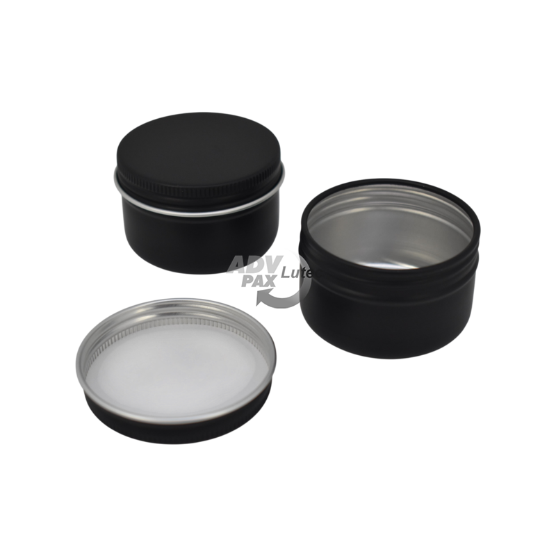 Aluminiumdose Aluminiumbox Aufbewahrungsdose Kosmetikdosen Aludose BLACK hoch 50 ml