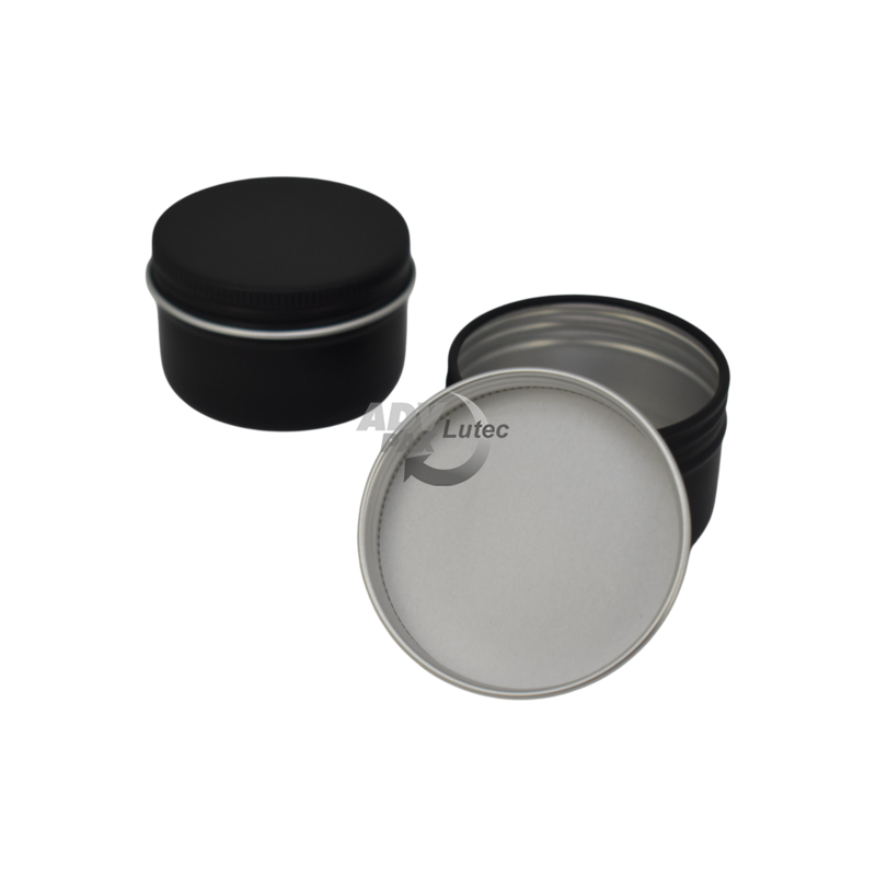 Aluminiumdose Aluminiumbox Aufbewahrungsdose Kosmetikdosen Aludose BLACK hoch 50 ml