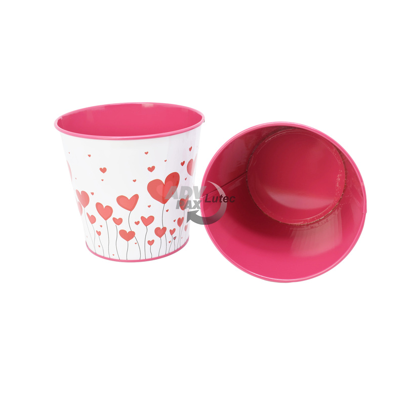 Eimer Geschenk Herz Blumen
