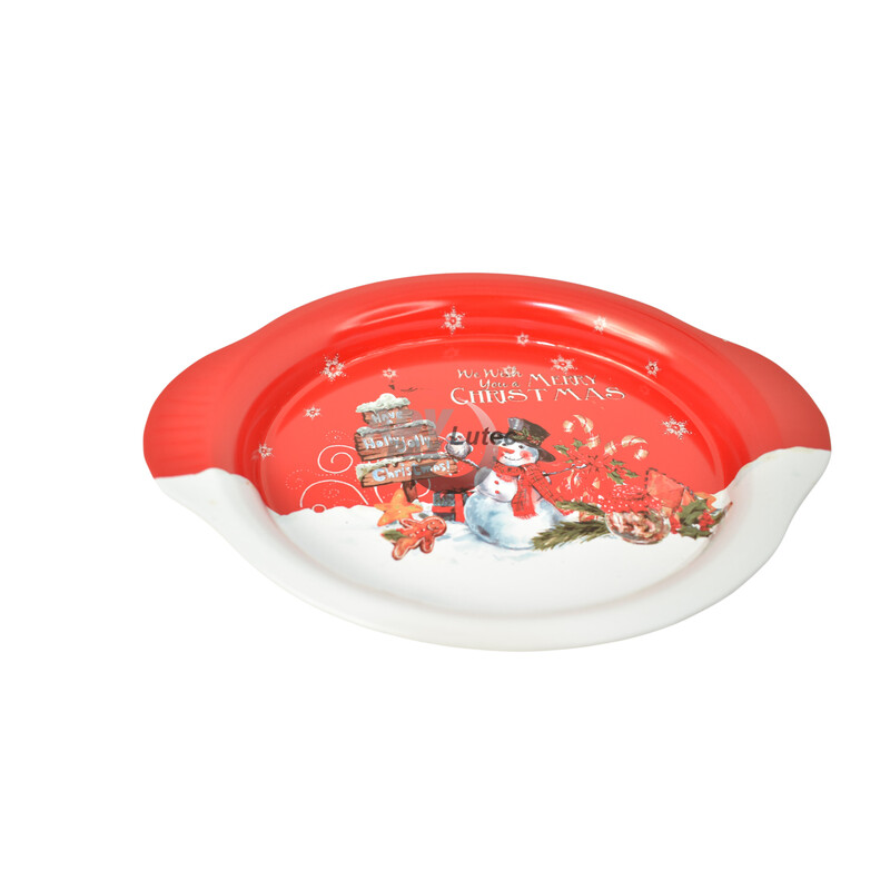 Tray snowman oval