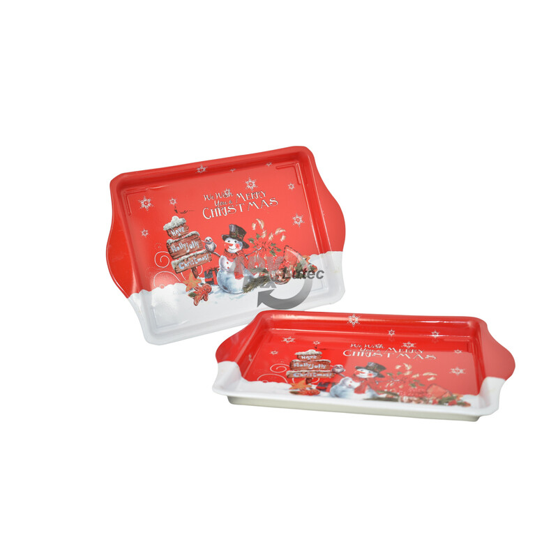 Tray snowman eckig