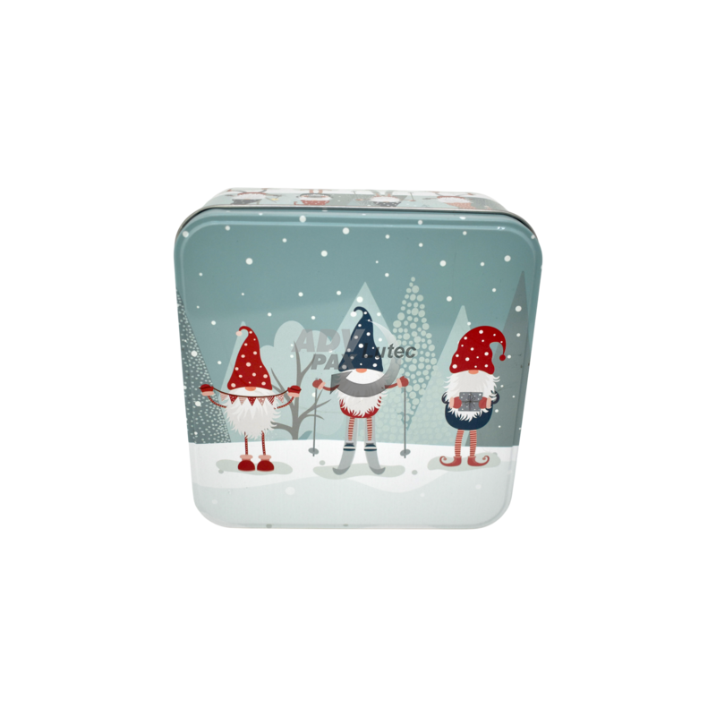 Weihnachtsdose Wichtel Quadrat