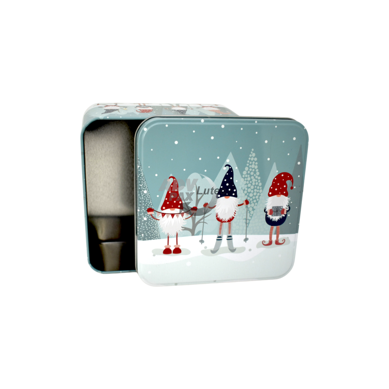 Weihnachtsdose Wichtel Quadrat
