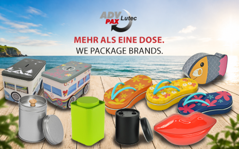 Sommerliche Metallverpackungen und kreative Blechdosen von ADV PAX Lutec