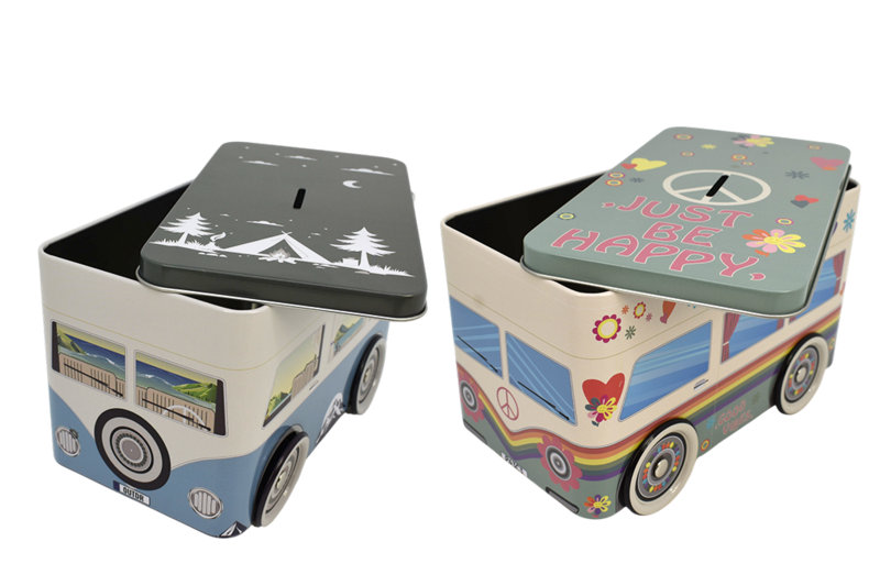 Kreative Metalldosen in Busform im Retro-Design für Reise, Tourismus, Geschenkartikel und Promotion-Aktionen