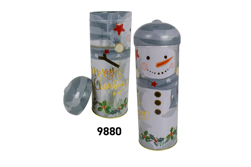 Weihnachtsdosen Geschenkdose Keksdose Schneemann lang, Sonderform