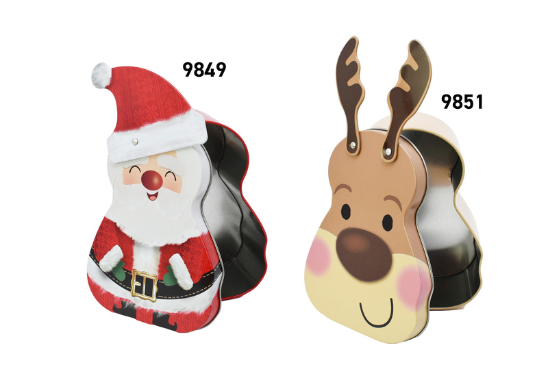 Weihnachtsdosen, Geschenkdose, Keksdose, Sonderform, Elch, Weihnachtsmann