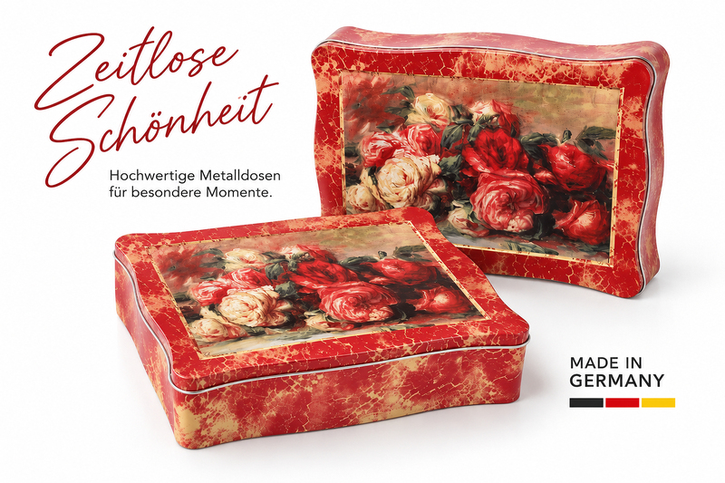 Truhendosen Geschenkdose Schatztruhe Aufbewahrungsbox Vorratsdose Rosendose, Made in Germany