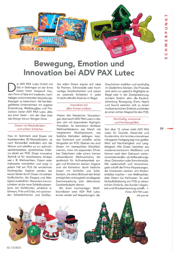 Verkaufsförderung am POS: Bewegung, Emotion und Innovation bei ADV PAX Lutec