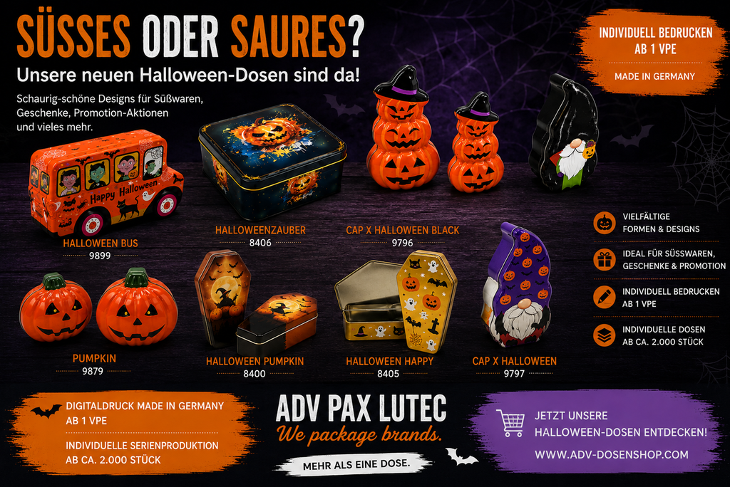 Süßes oder Saures? Unsere neuen Halloween-Dosen sind da