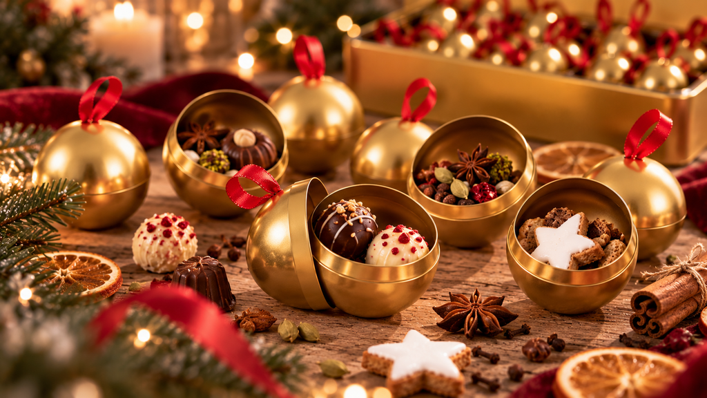 Adventskalender zum Befüllen mit wiederverwendbaren Metallkugeln aus Weißblech – nachhaltiger Adventskalender für Süßigkeiten, Pralinen und kleine Weihnachtsgeschenke