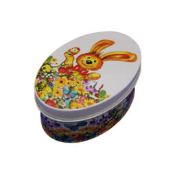Unsere Produkte: Hase Blume ovale Dose, Art. 6246