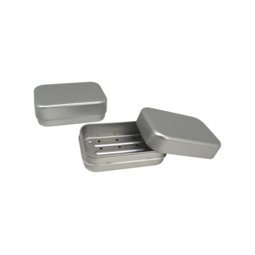 Unsere Bestseller im Shop ADV PAX: rechteckige Stülpdeckeldose blank mit Abtropfschale; Abmessung: 98x66x35 mm aus Aluminium, 