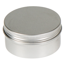 Themen: Dose, 80ml, aus Aluminium mit Schraubdeckel; runde Schraubdeckeldose, blank, mit Schutzlack.